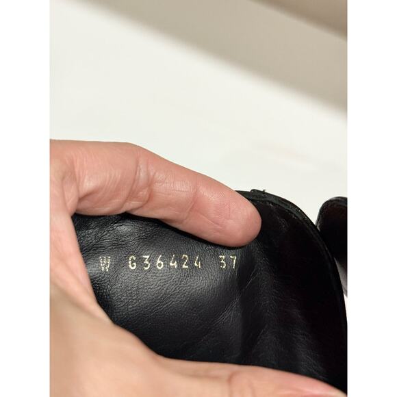 CHANEL Shiny Calfskin Quilted Lace Up Combat Boots with Metal Logo Black EU 37 - Picture 7 of 9